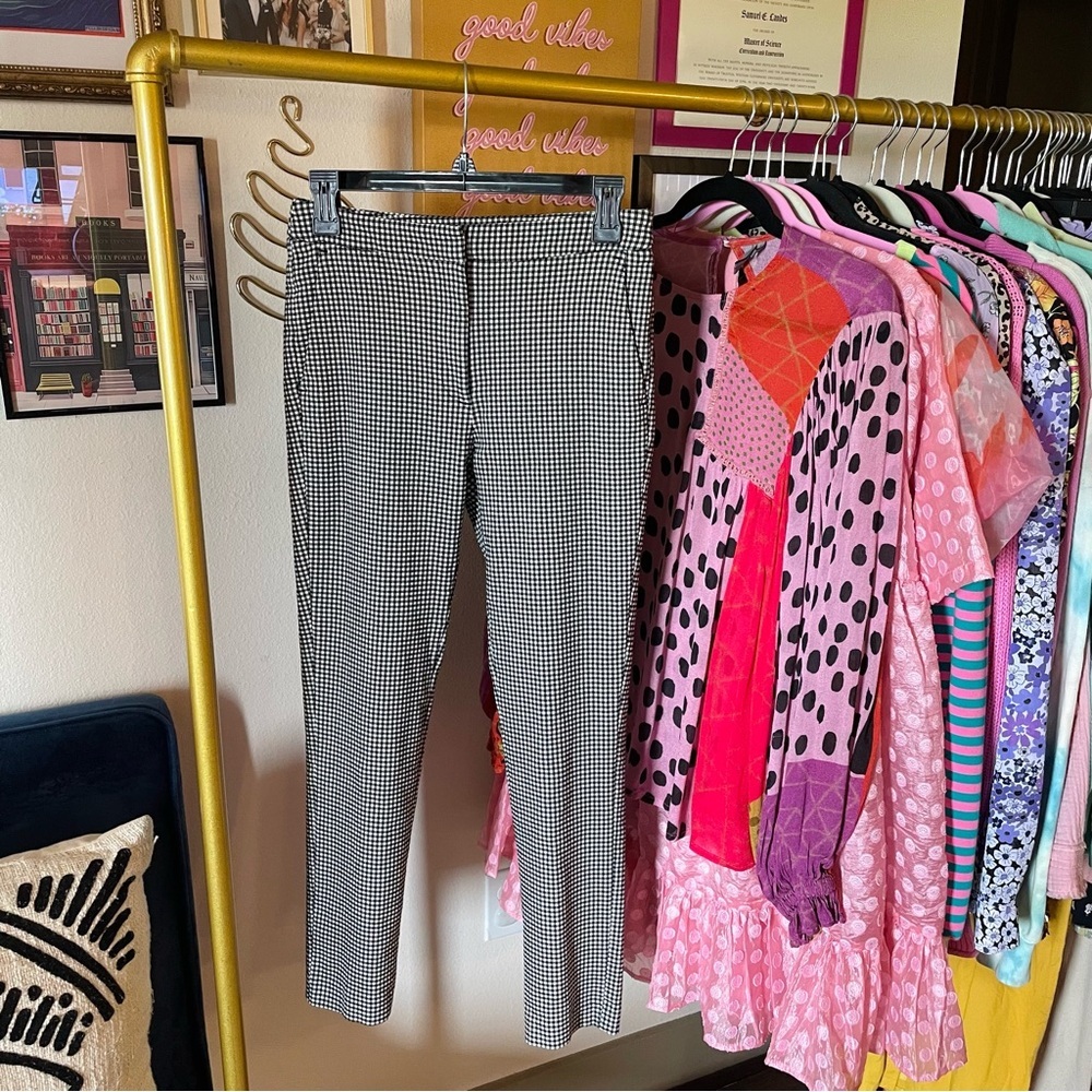 Zara Gingham Stretch Crop Pant - Picture 5 of 10